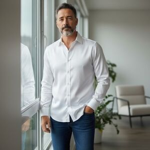 Black Brown 1826 Crisp White Button Down Shirt